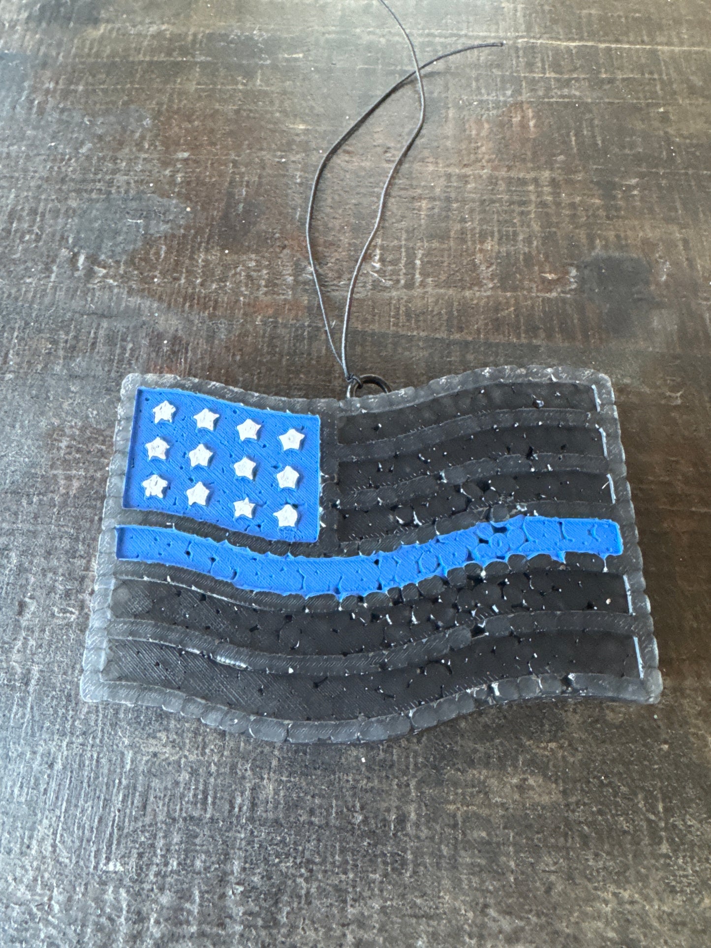 Blue and Black Flag Car Freshie