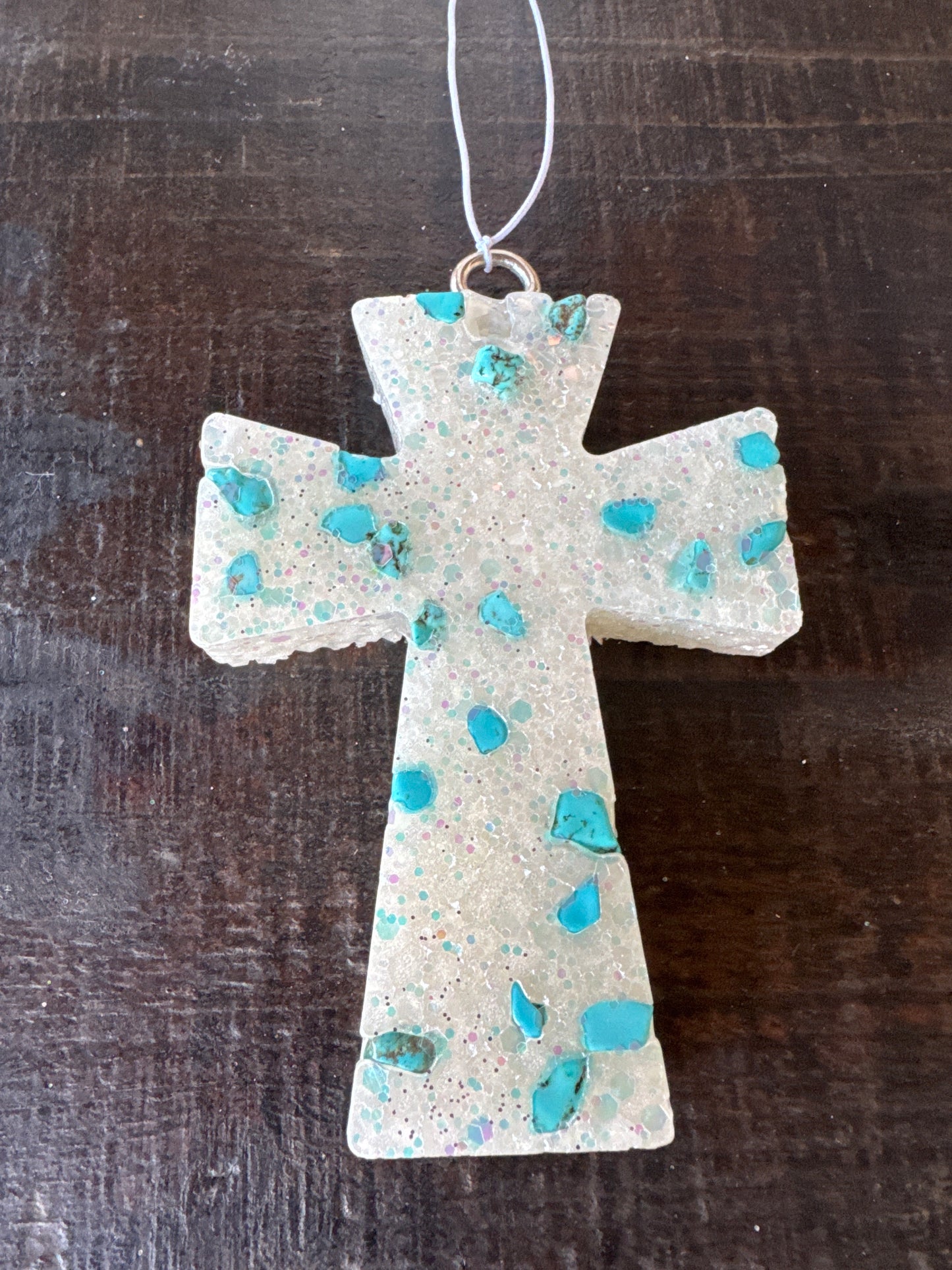 Turquoise Cross Car Freshie