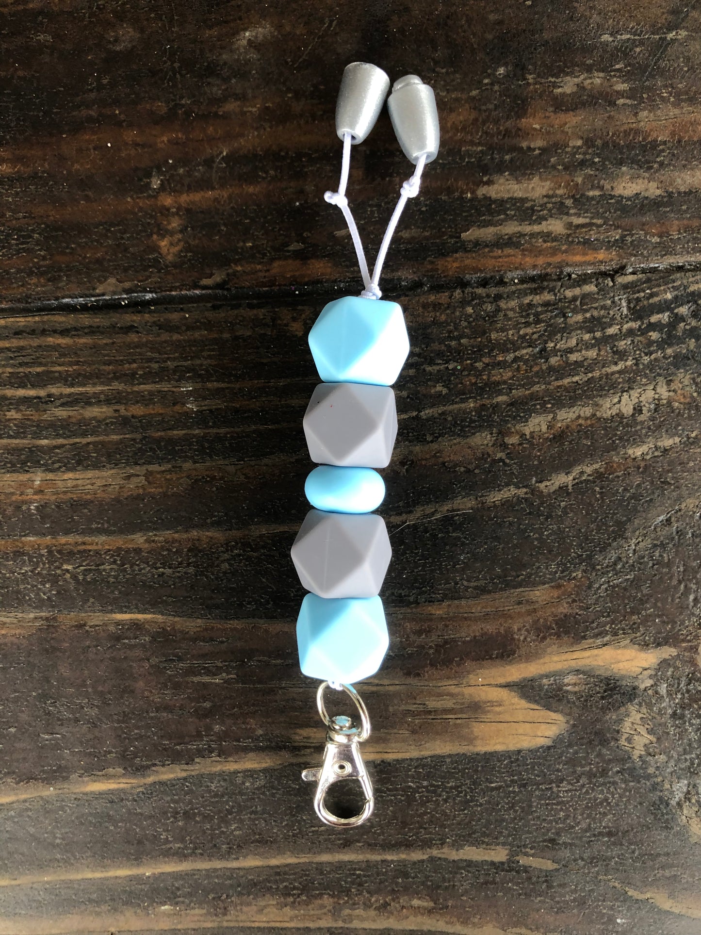 Light Blue & Grey Car Freshie Lanyard