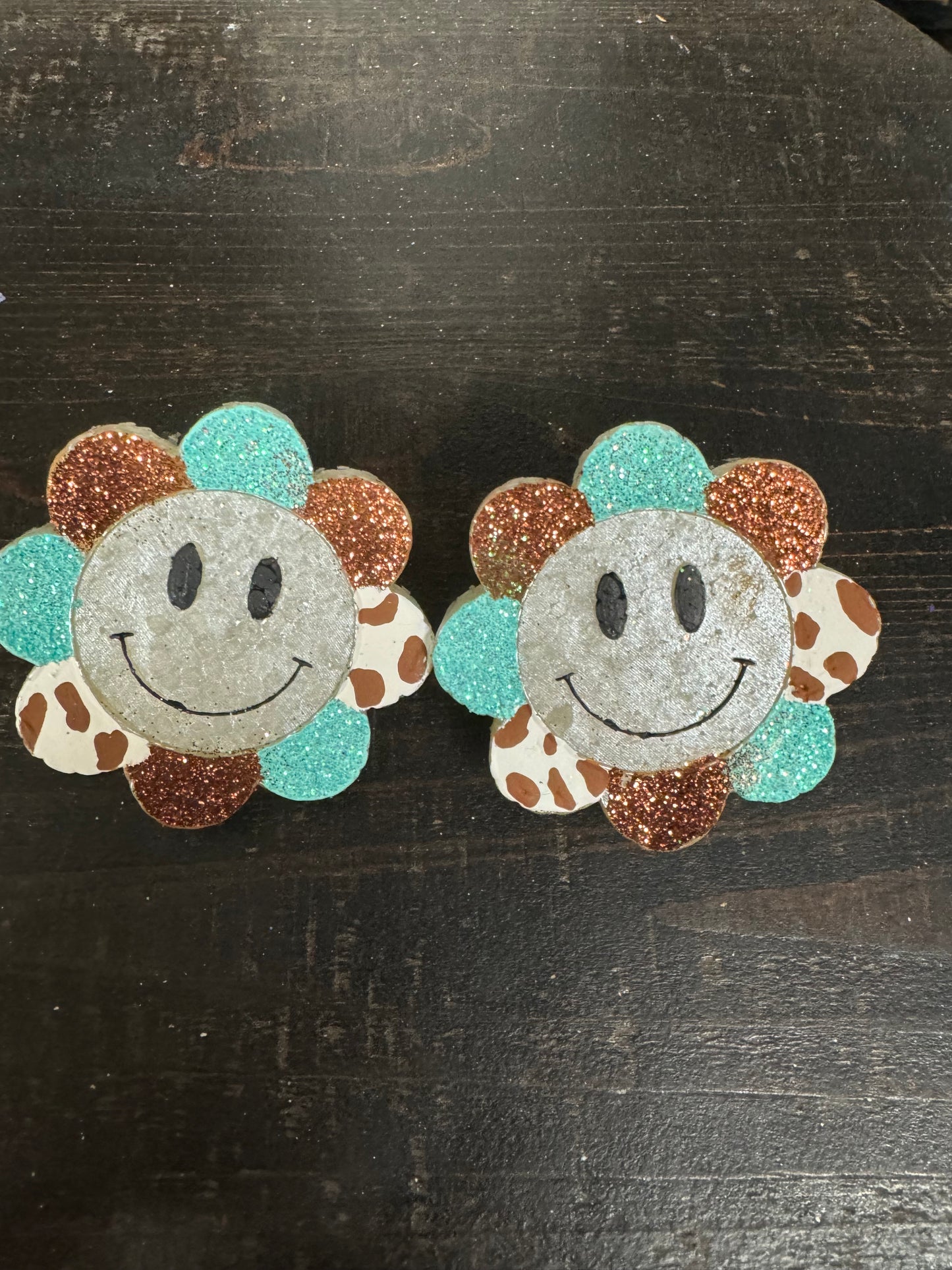 Cow print Smiley Vent Clip Car Freshie