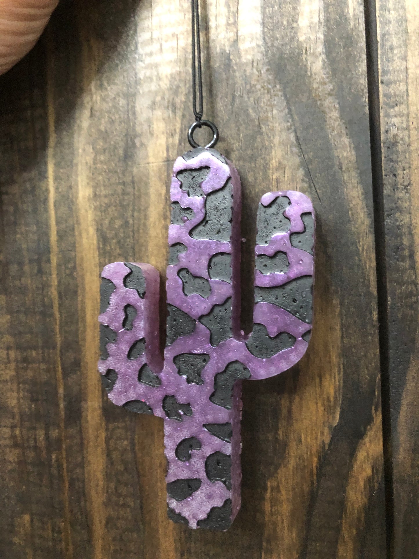 Purple Cow Print Cactus Car Freshie