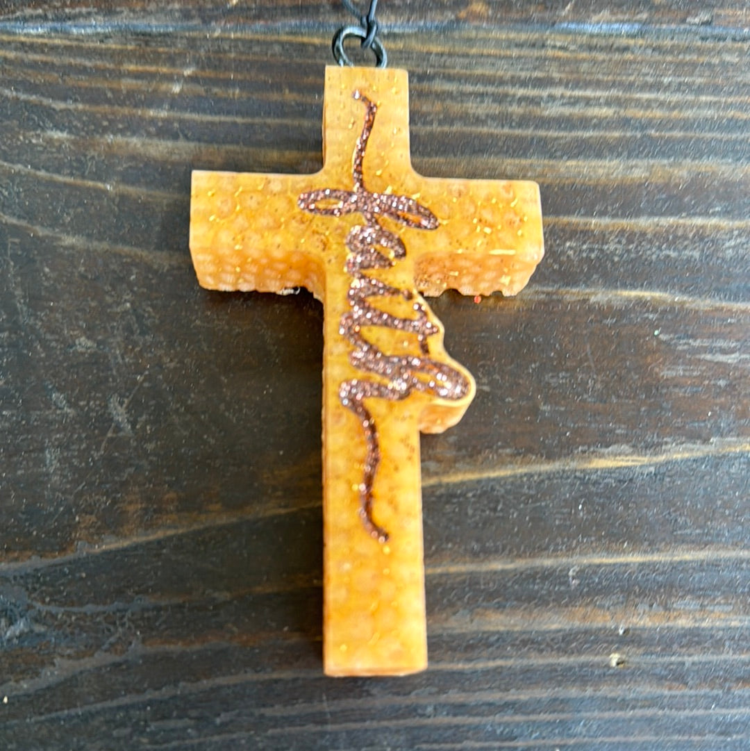 Gold Cross Car Freshie