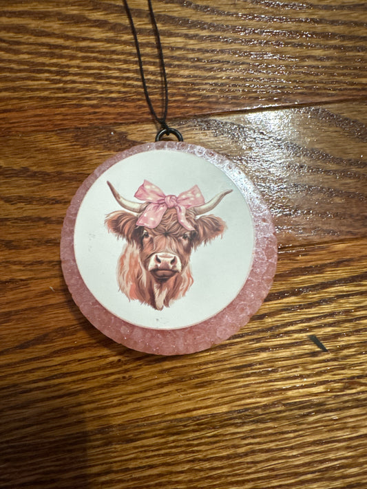 Pink Cow Car Freshie